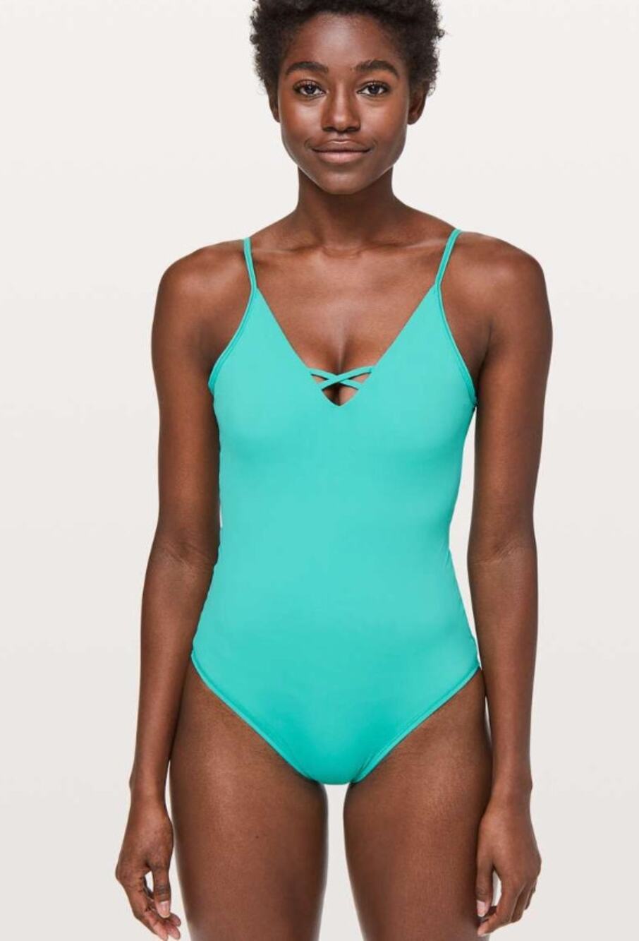 Lululemon Nwt Shoreline One Piece Swimsuit Eucalyptus Size 6 S Green Team Lined